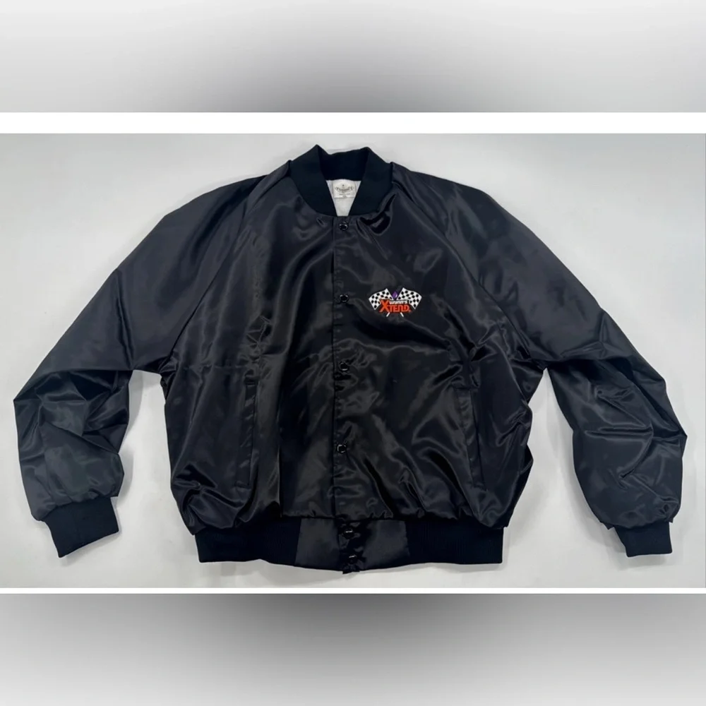 Vintage Wynn's Xtend Racing Jacket Mens XXL Satin Bomber Snap Lined USA Made 70s